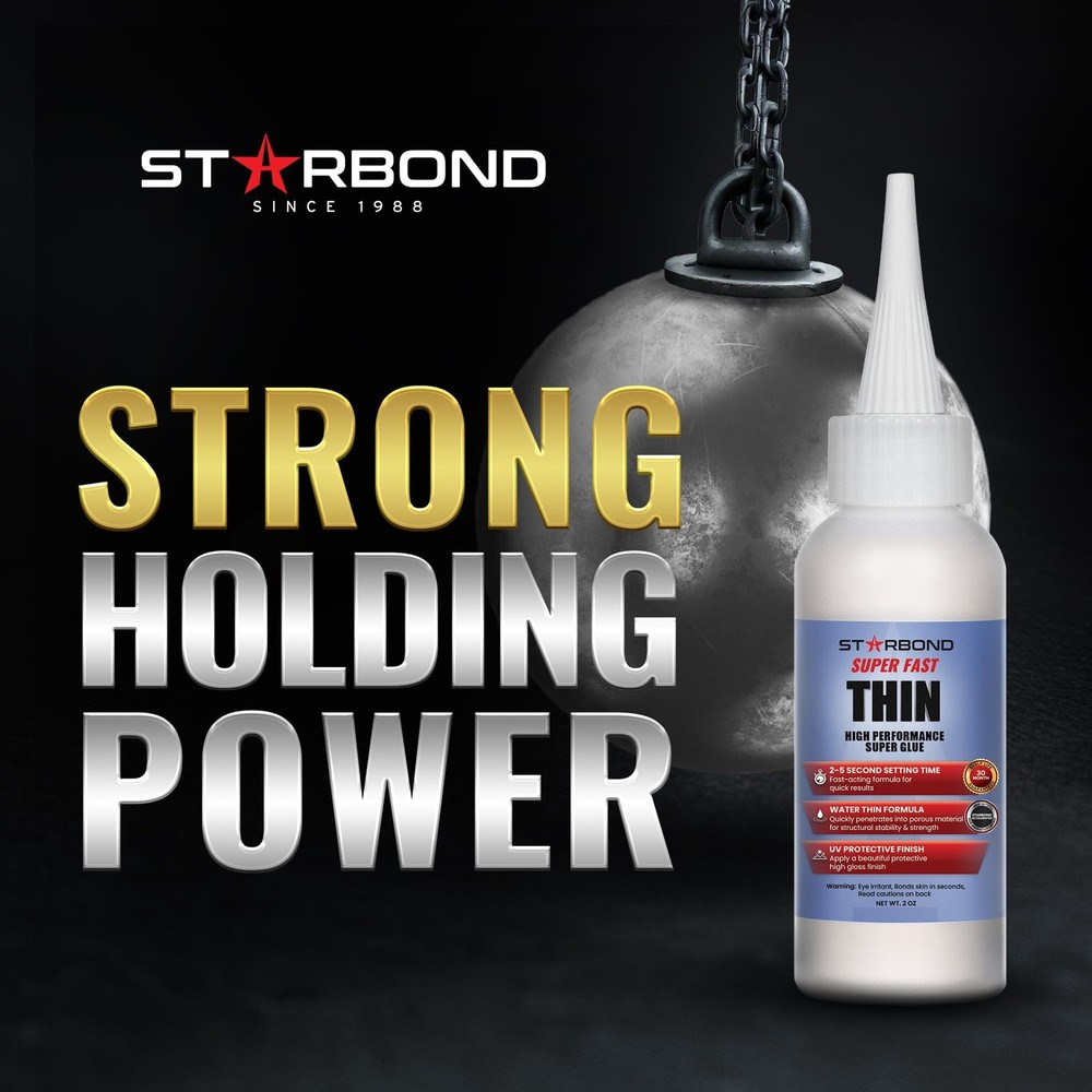 Super Fast Thin CA Glue – Super Glue Pro Kit with Precision Microtips Anti-Cl...