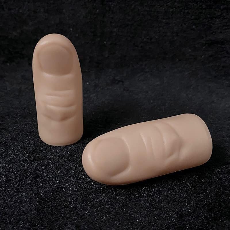 SUMAG 5 Pcs Thumb Tip Magic Tricks Magician 5 Medium Size, Beige