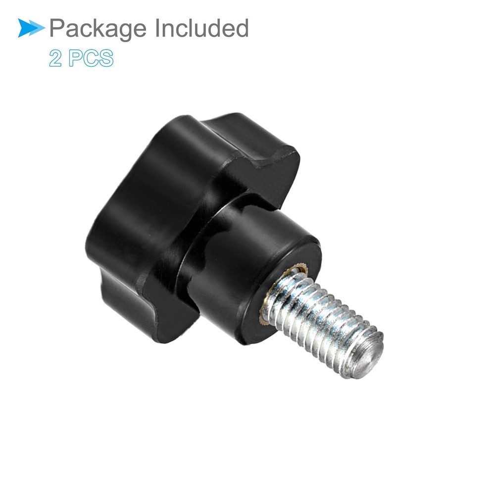 Star Clamping Knobs, M10 x 20mm Thread 48mm Head, Thumb Screw Grip, 2-Pieces
