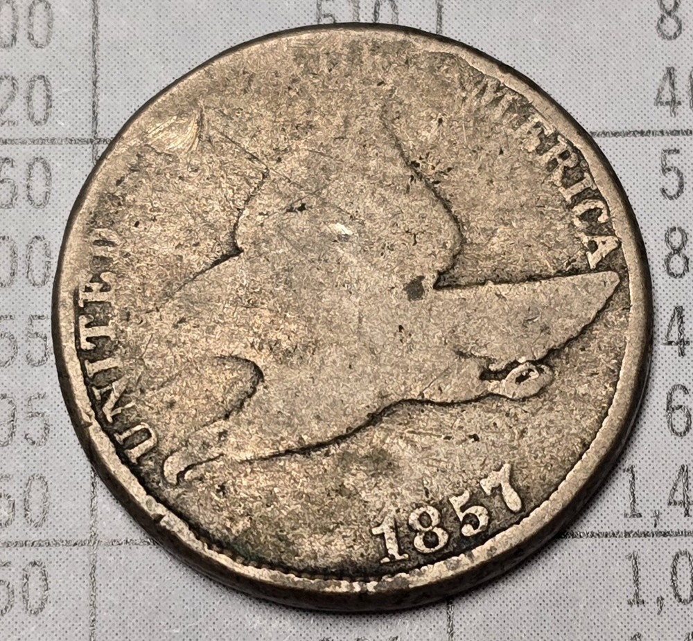 1857 FLYING EAGLE Cent Us Copper Coin