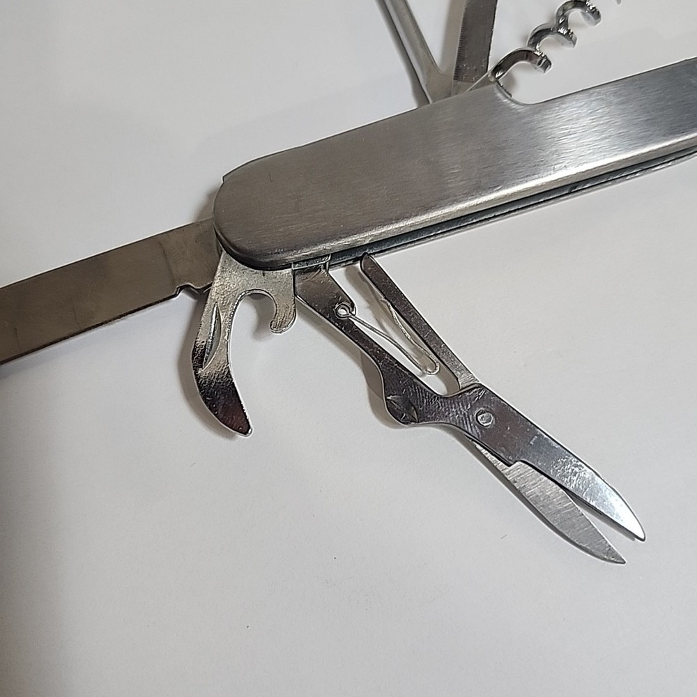 Multi-Tool Pocket Knife 7 Tool Stainless Steel Scissors Screw Driver Corkscrew