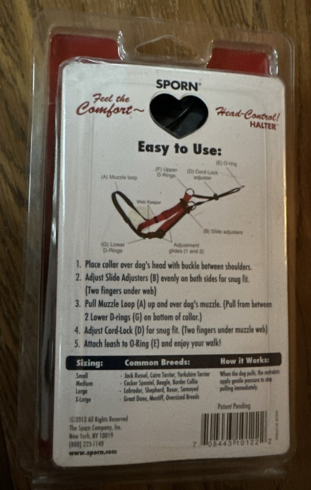 Sporn Adjustable Head Control Halter Tough Pulling Dog Collar Training XL Black