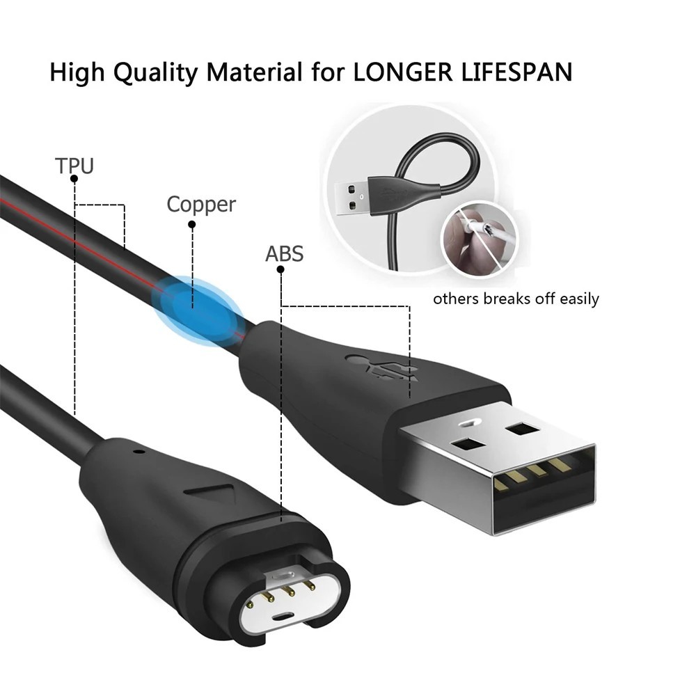 For Garmin Instinct Charger Replacement Charging Cable Cord USB