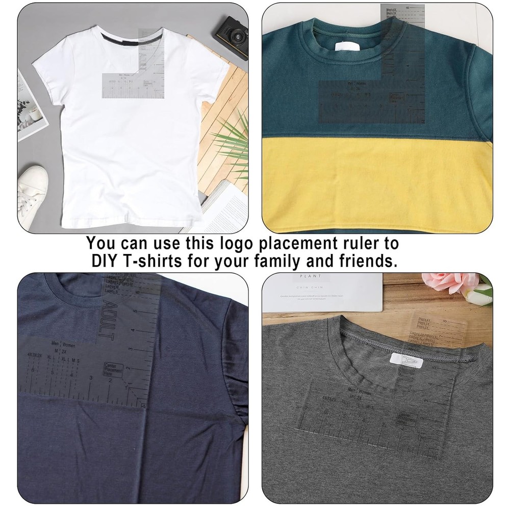 Acrylic Tshirt Ruler Guide for Vinyl Alignment Left Chest Logo Placement...