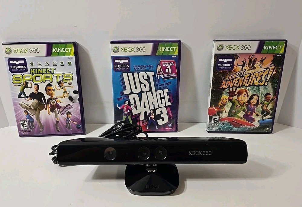 Microsoft Xbox 360 Kinect Sensor & Games! TESTED! SHIPS FREE 🔥