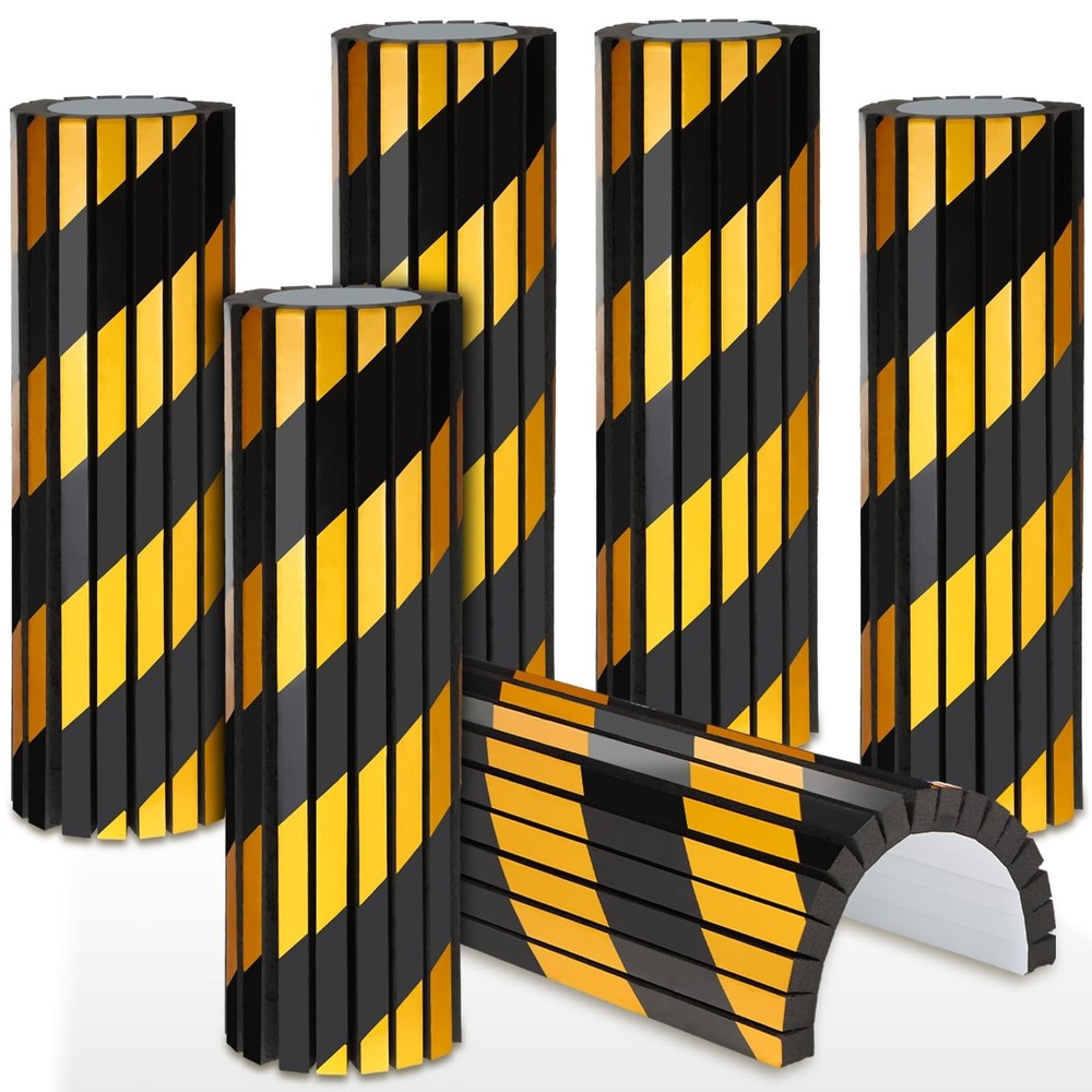 6 Pcs Garage Wall Protector Garage Pole Padding Wall Bumpers Guards Reflectiv...
