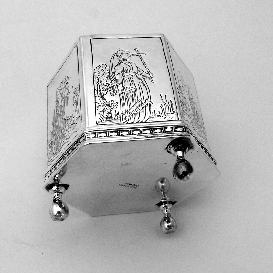 Hexagonal Dutch Marriage Wedding Box Sterling Silver MMA 1985