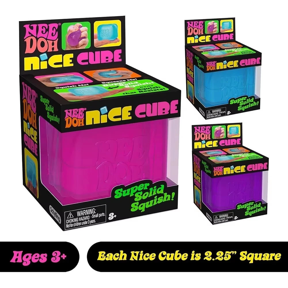 Nee Doh Nice Cubes Ice Cube Toy Fidget Super Solid Squish