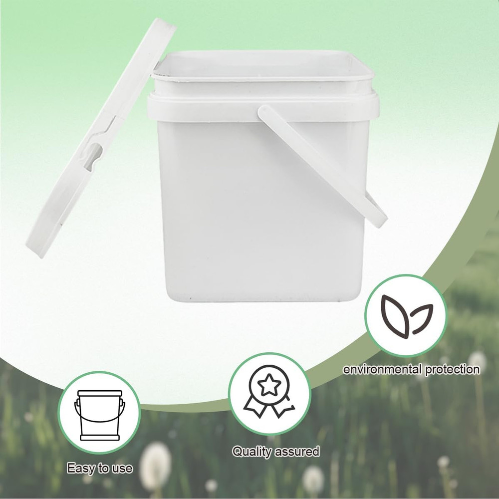 12 Stackable 1 Gallon Buckets with Lids for Food Storage & Cleaning Use