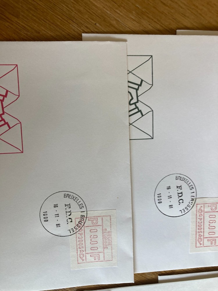 Belgium 10 FDC covers all frama label types