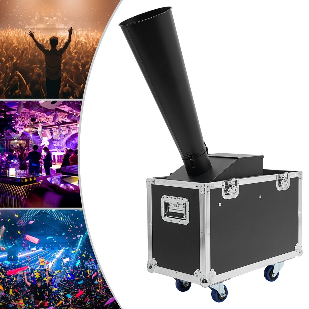 CO2 Confetti Machine with Flight Case Confetti Blaster Jet 19.68 ft Black