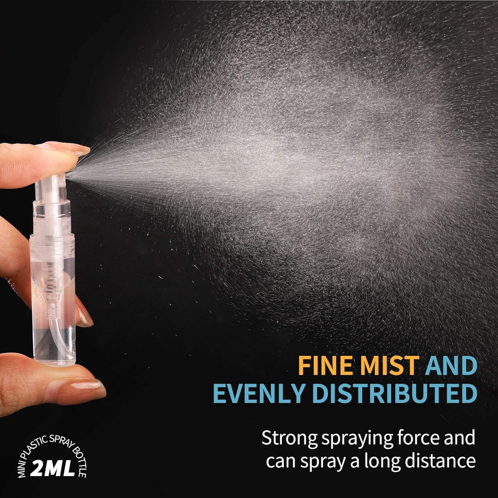 Mini Spray Bottle, 60PCS 2Ml Mini Clear Plastic Spray Bottle Empty, Fine Mist Re