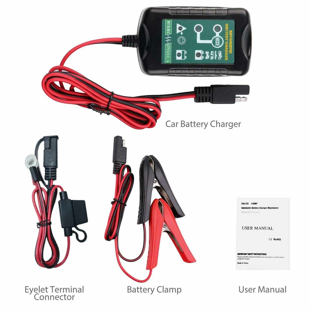 Automatic Battery Charger Maintainer Motorcycle Trickle Float For 12V AGM Batter