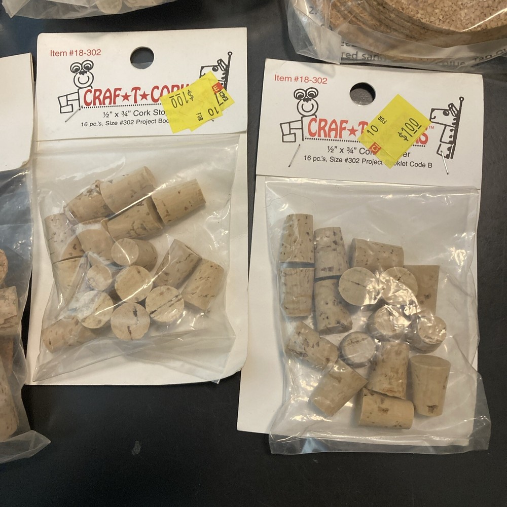 6 - Packs Misc Hearts & Crafts Corks - 150 Pieces