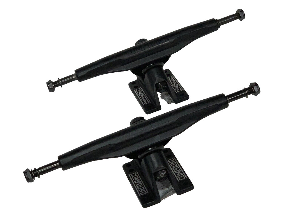 Compound 9.5" Reverse Longboard Cruiser Skateboard Trucks Black Pair Blemished