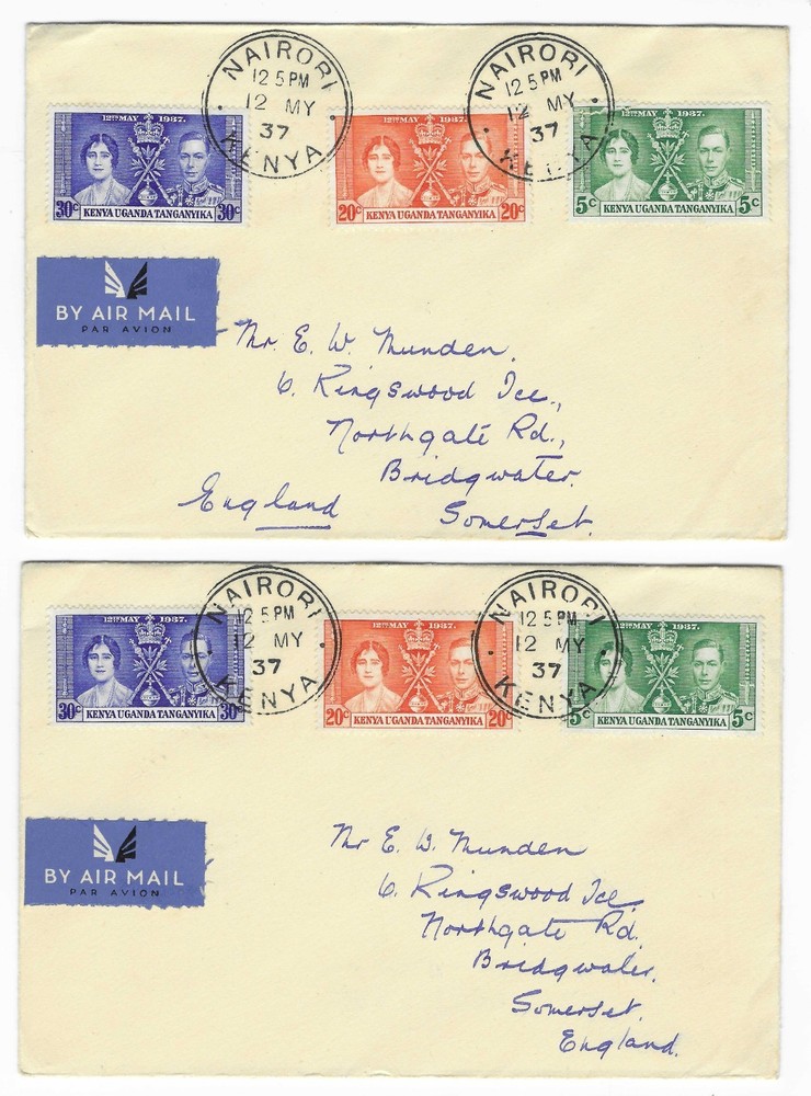 Commonwealth 1937 Coronation Covers x 9