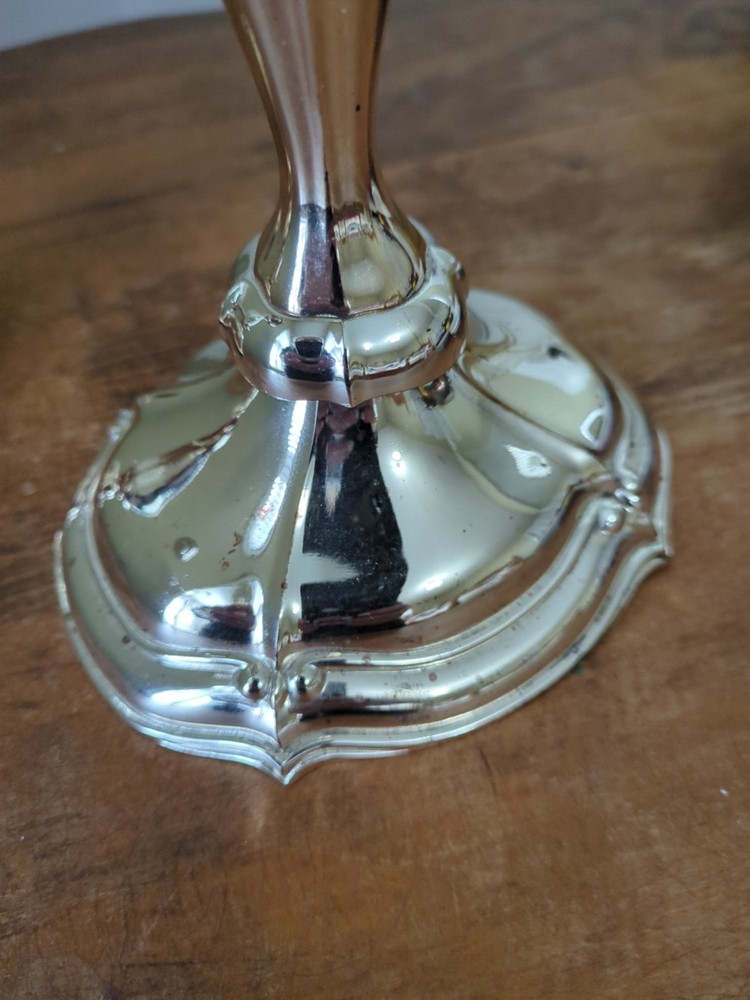 Vintage Oneida Silver Plated Candlesticks 1970's Chippendale Style