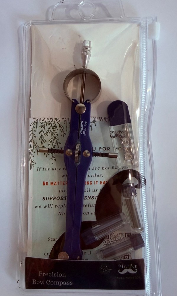 Mr. Pen- Professional Compass for Geometry, Extra Lead, Metal Compass, Drafting