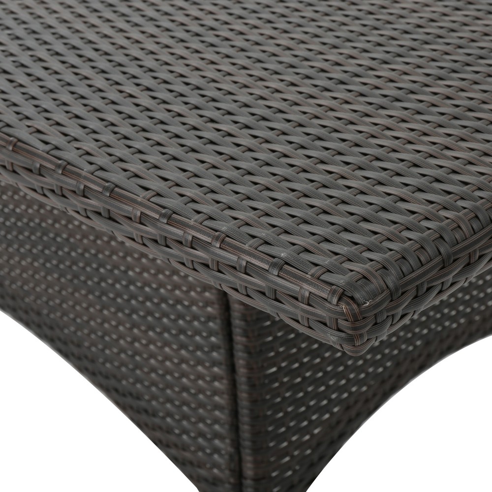 CORSICA Rectangular Outdoor Dining Table Brown PE Rattan Wicker Iron Frame