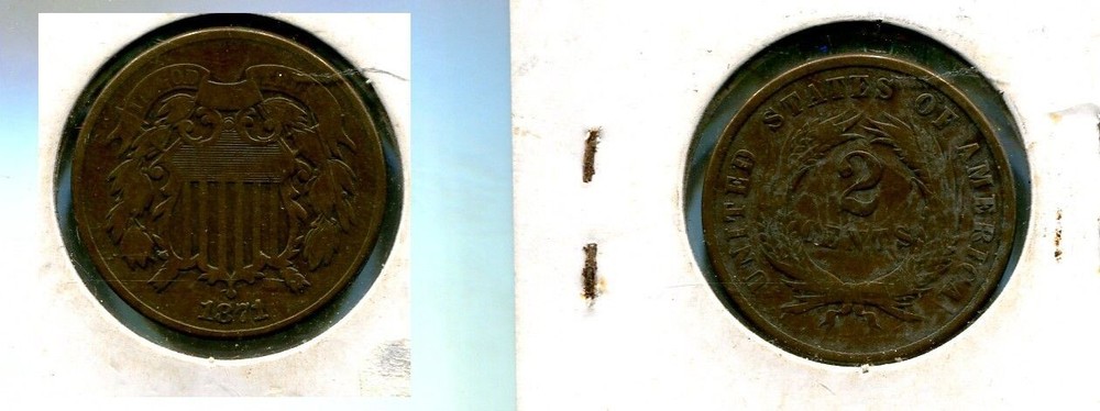 1871 TWO CENT PIECE TYPE COIN FINE 6405Q