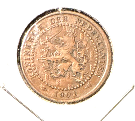 Netherlands 1901 cent KM 152 VF