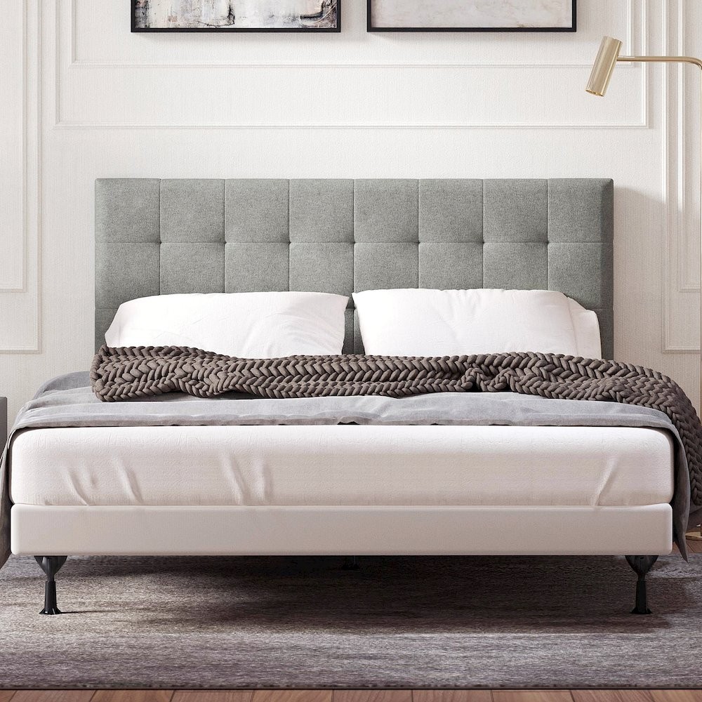 Upholstered Headboard Queen Stone