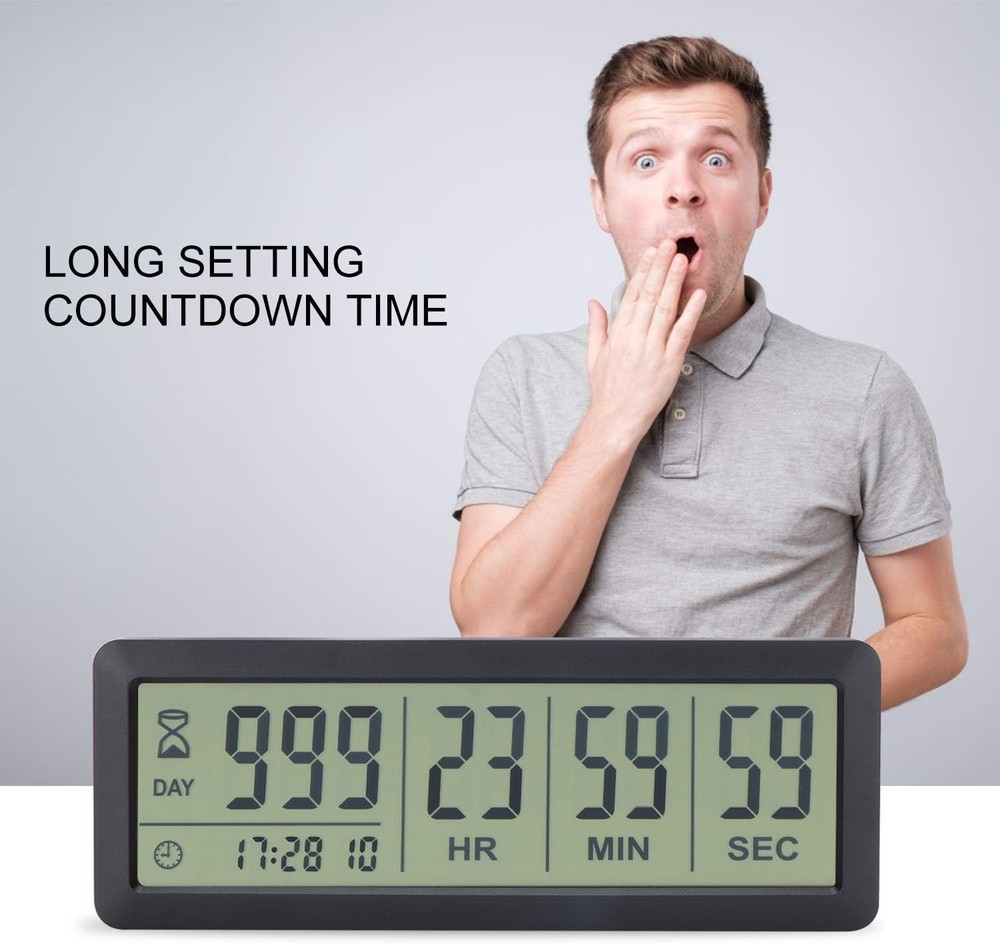 Versatile Digital Countdown Timer with 12/24-Hour Display - Functional & Stylish