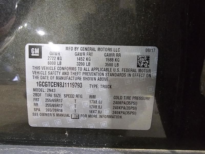 COLORADO 2018 Air Shutter 599102