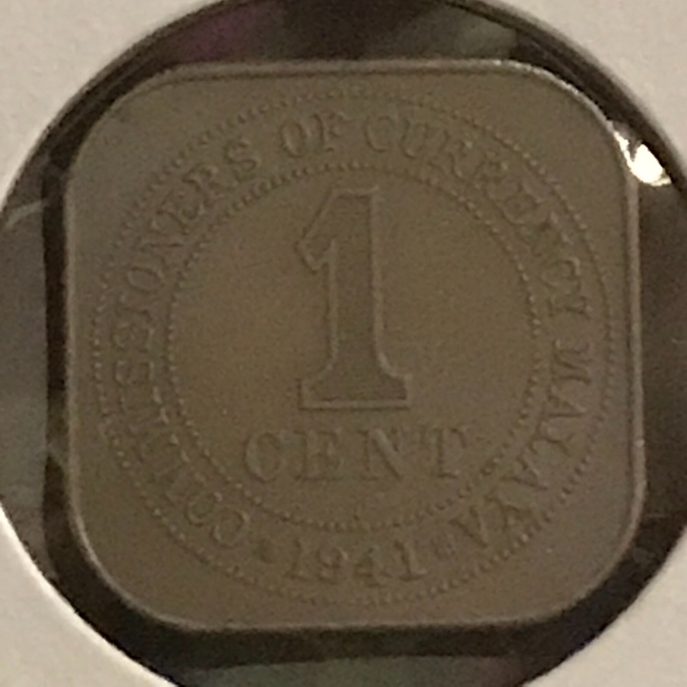 Malaya Cent KM 2 CH Brn Unc 1941  I