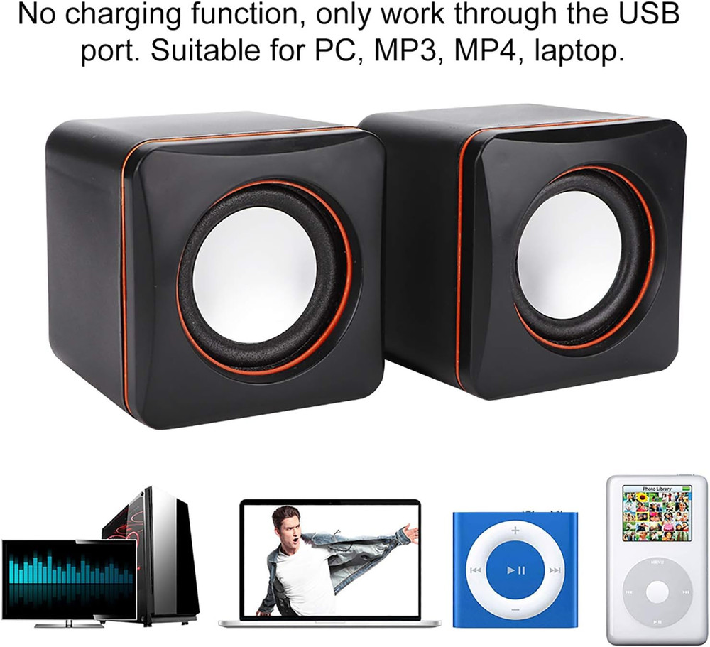 Computer Speakers for Desktop PC, Laptop, USB Powered External Stereo Speaker, V