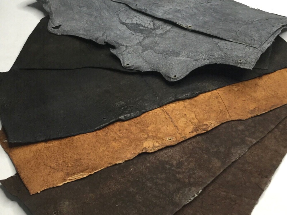 multiple color black gray brown Genuine Cane Toad Skin Leather sample 2pcs