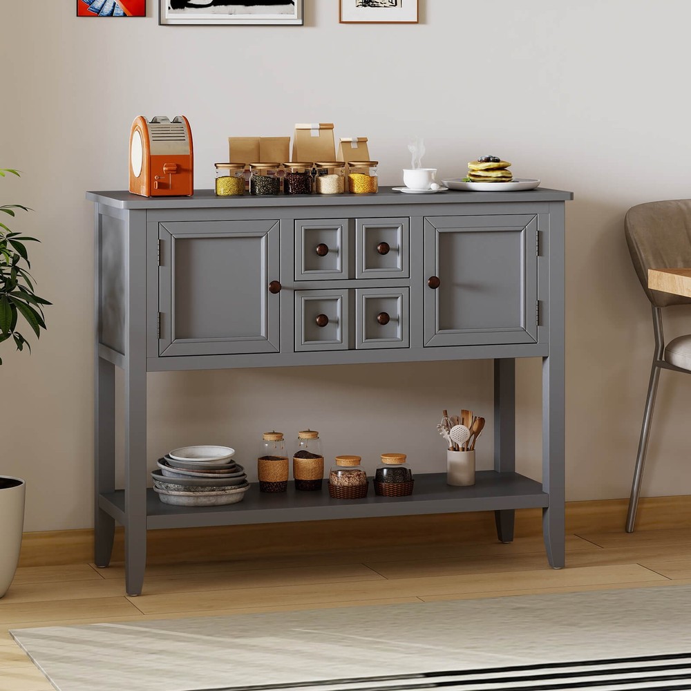 Buffet Sideboard Cabinet Entryway Console Table with 2 Doors and 2 Drawers