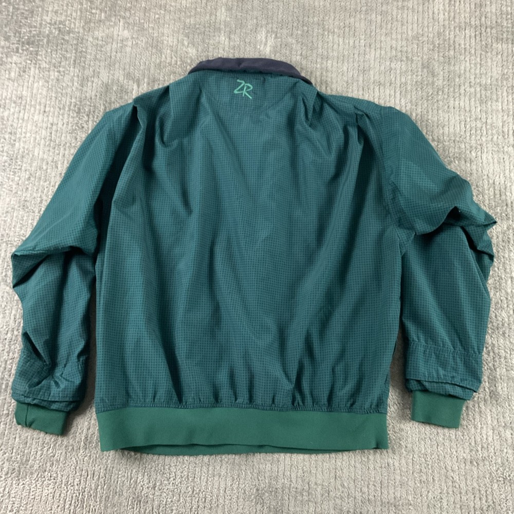 Zero Restriction Jacket Mens XL Green Houndstooth Windbreaker Golf Pullover