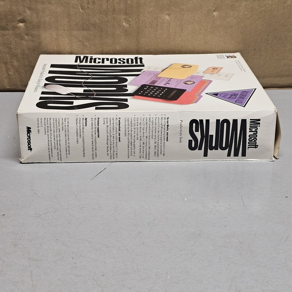 Microsoft Works Integrated Productivity Software Big Box Windows Vintage