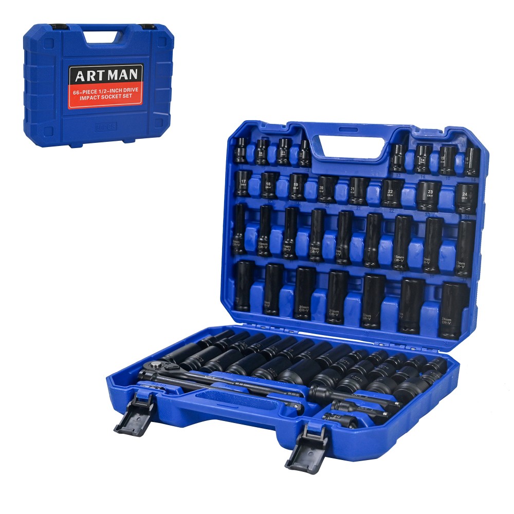 67Pc Air Tool Kit with Long Short Sets Universal Connectors Ratchet Wrenches