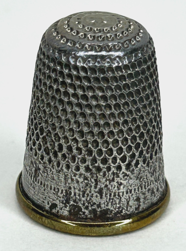 Vintage Brass  Sewing Thimble Gold Base Ring