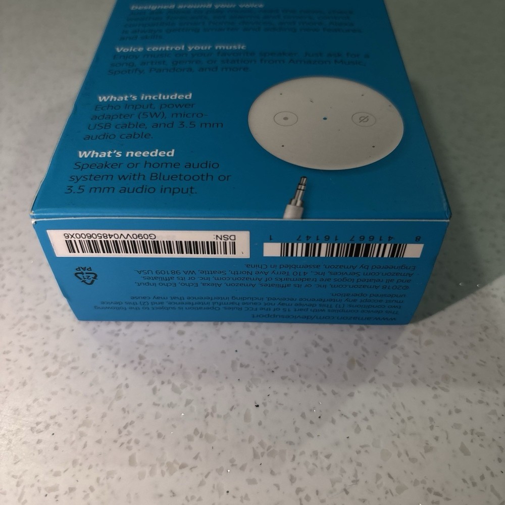 Amazon Echo Input Voice Control Speakers - White Open Box