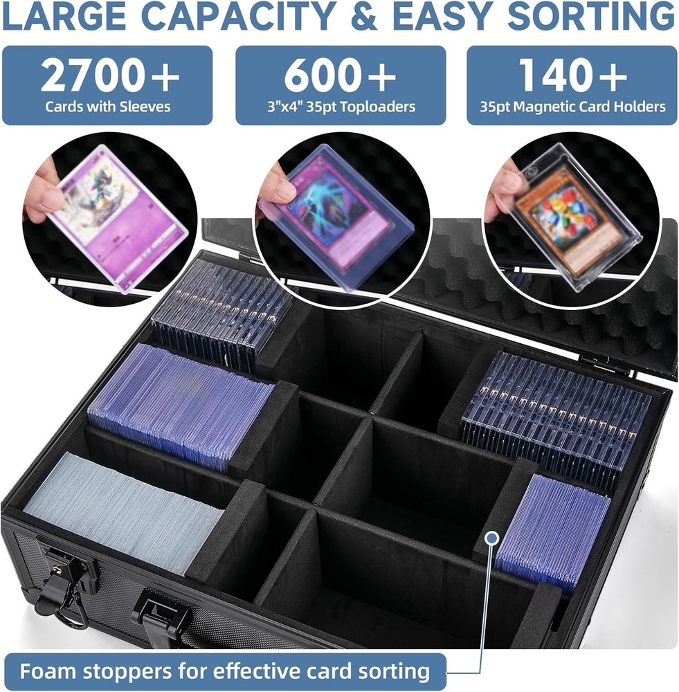 Secure Hard Case for 600+ Toploader Cards & Magnetic Holders