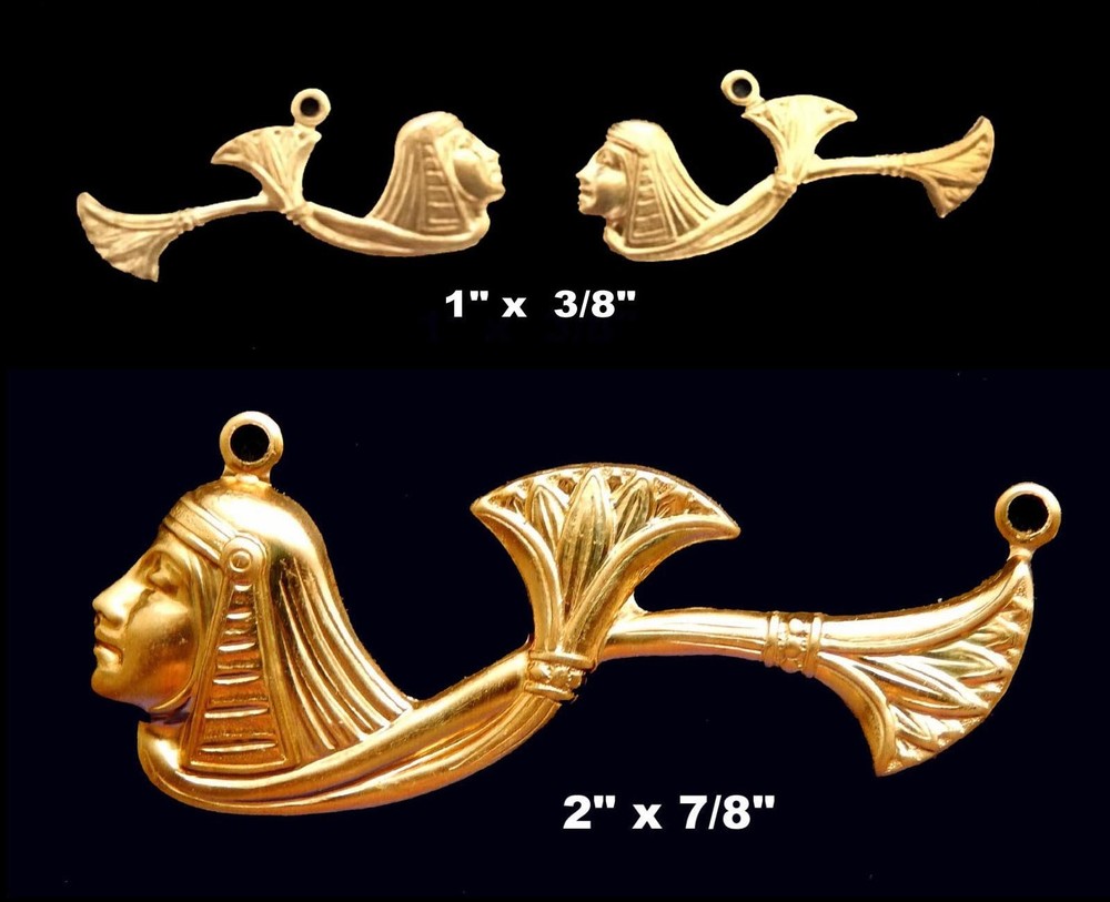 Queen Cleopatra/ Lotus -Raw Brass Stampings /Two Styles