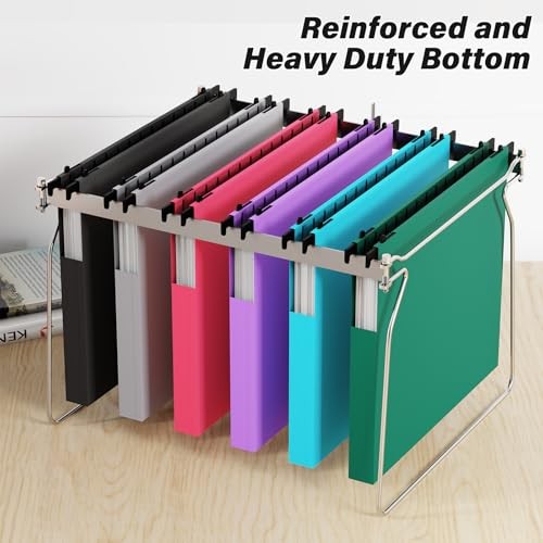 Extra Capacity Plastic Hanging File Folders,1" Assorted Color With Side