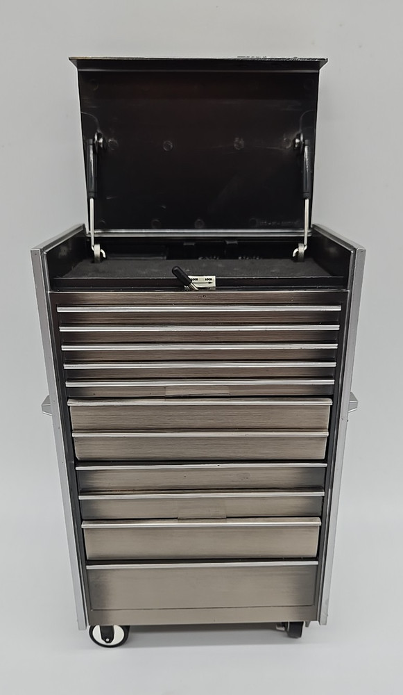 Snap-on Micro Roll Cab Tool Box Set-Silver-Top & Bottom-Crown Premiums NO KEY