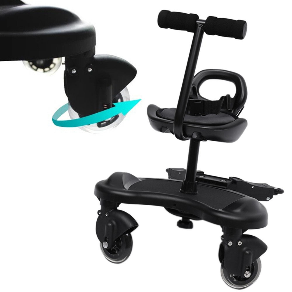 Standing Platform Buggy Board + Saddle Seat  Child Rider Stroller Attachment