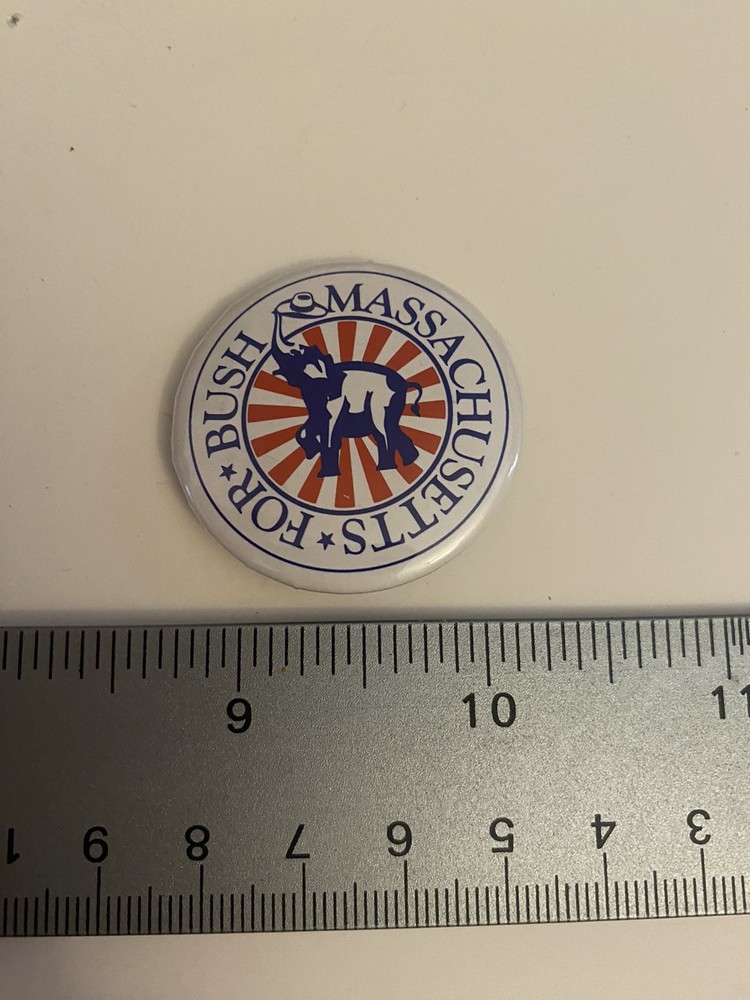 Massachusetts For Bush Pin Back Button P92