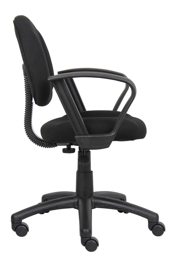 Boss Black Deluxe Posture Chair W/ Loop Arms MODEL # B317-BK