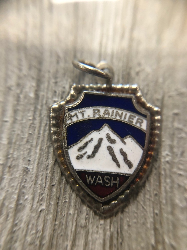Mt. Rainier Washington Shield Shaped Pendant