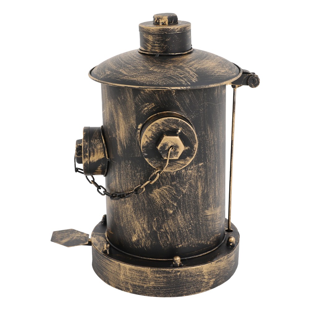 Retro Bronze Fire Hydrant Trash Can Creative Waste Bin Removable Inner Bucket