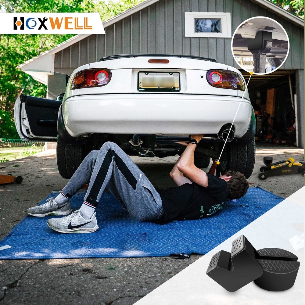 Rubber Jack Pad Pinch Weld Adapter, Universal Slotted Frame Rail Protector for