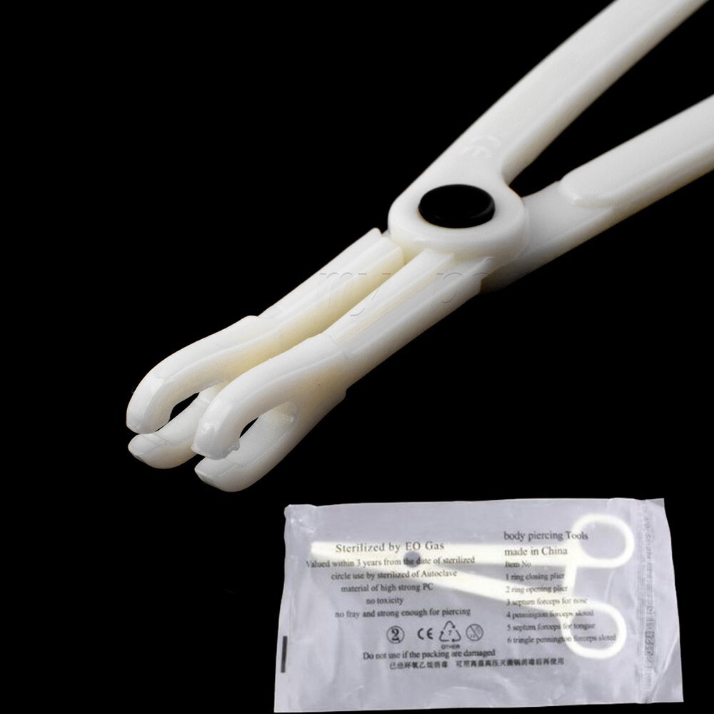 Sterilized Disposable Slotted Sponge Piercing Forceps Body Piercing Tools