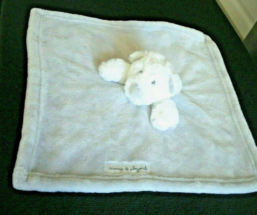 Blankets & Beyond Gray White Plush Bear Security Blanket NEW