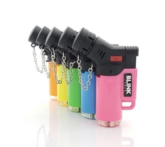 20 Pack Torch Lighters Refillable Butane Windproof Jet Flame Neon Colors